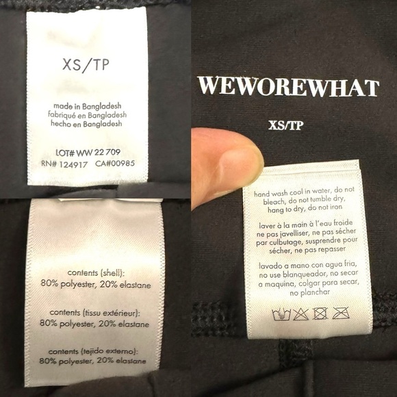 WeWoreWhat Lace Up Detail Black Biker Shorts High Rise 6" Inseam Extra Small XS - Picture 4 of 16